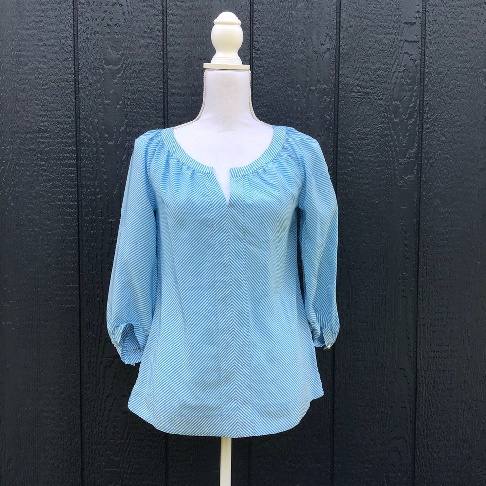 Lilly Pulitzer Blue & White Stripped Blouse